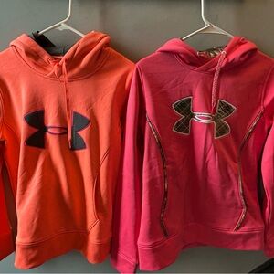 Under Armour Womens Vibrant Orange and Pink Hoodies